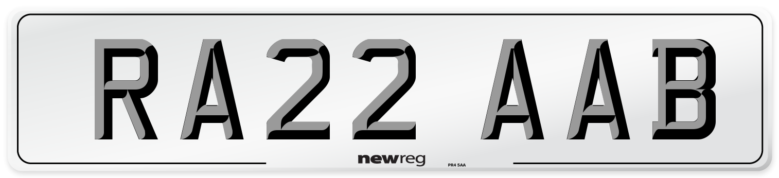 RA22 AAB Number Plate from New Reg